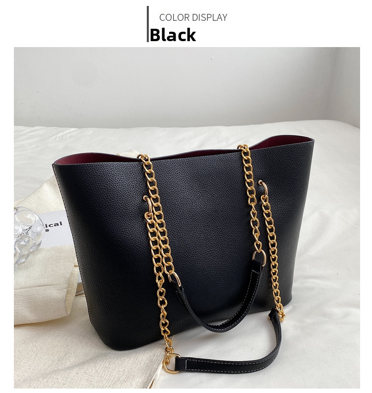 Borsa tote da donna in morbida pelle di grande capacità, nuova borsa a tracolla con catena, personalizzabile_voghion.com