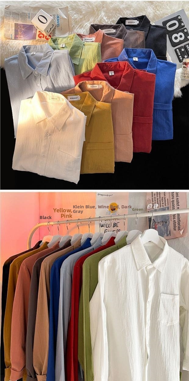 Men's Trendy Cotton And Linen Shirt Long Sleeve Loose Casual Thin Inner Jacket For Spring And Autumn_viptrois.com