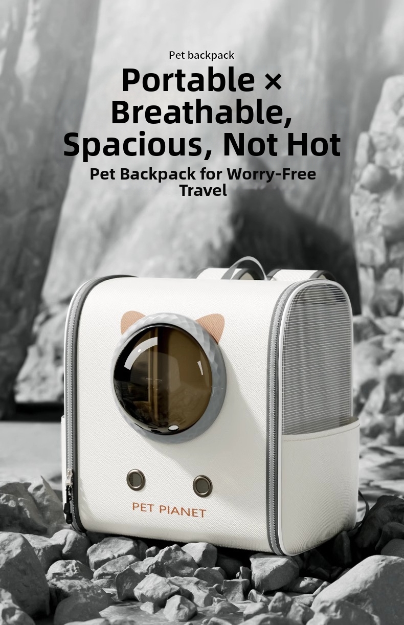 Space Capsule Cat Backpack Portable Pet Carrier Travel Bag_voghion.com