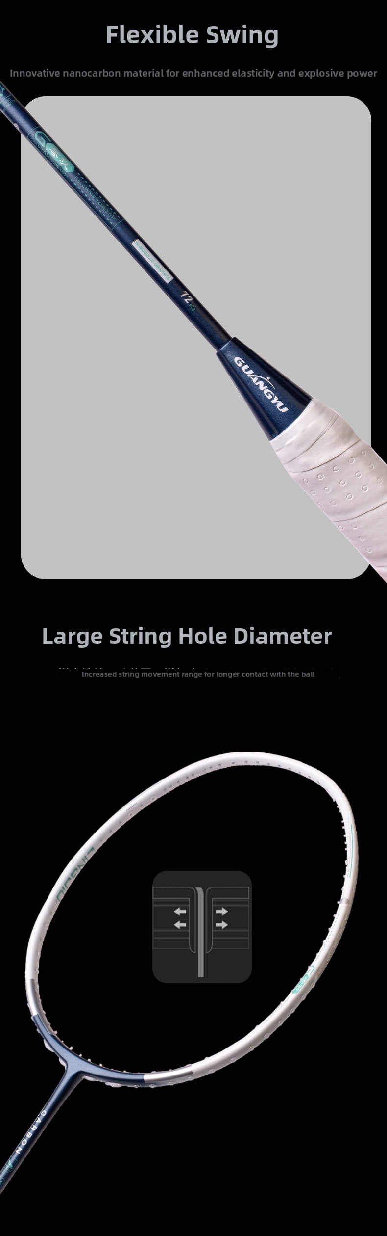 Kolfiber badmintonracket set för avancerade spelare_voghion.com