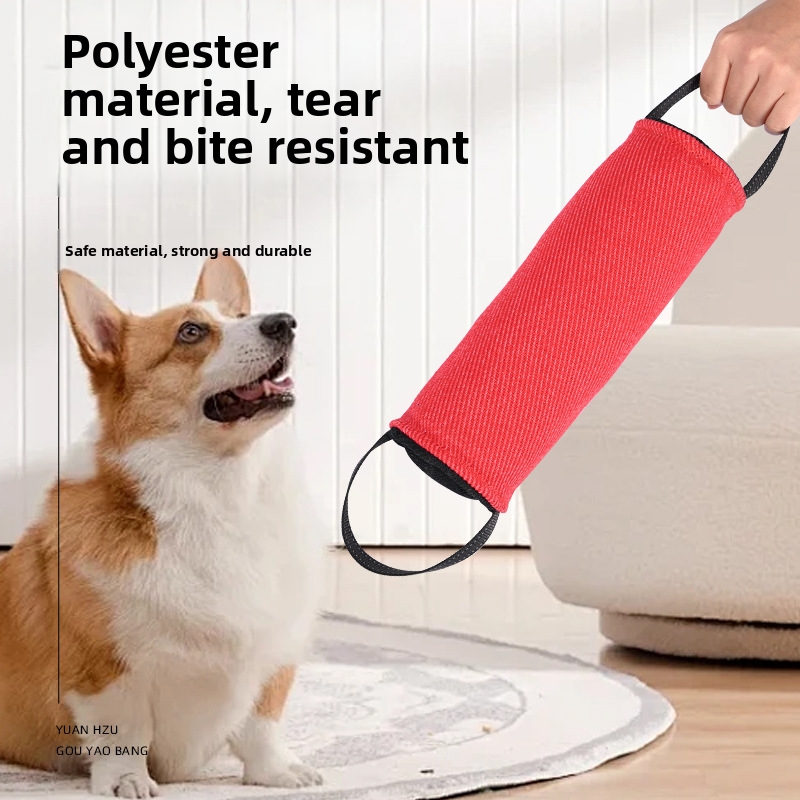 German Shepherd Durable Fabric Cylindrical Chew Bag Dog Pet Toy Outdoor Teeth Stick Chewable Breeder Supplies_voghion.com