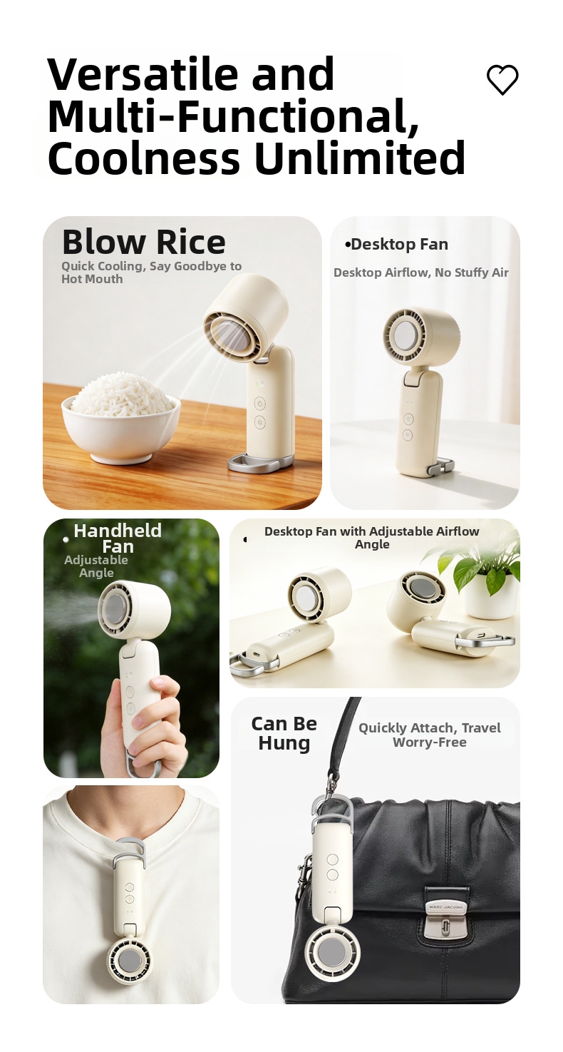 Portable Usb Handheld Fan With Digital Display For Quiet Cooling_voghion.com