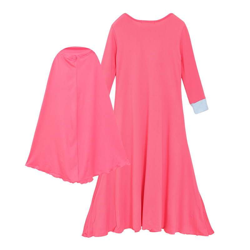 Mädchen Langarmkleid Set Mit Kopftuch Im Amerikanischen Stil_voghion.com