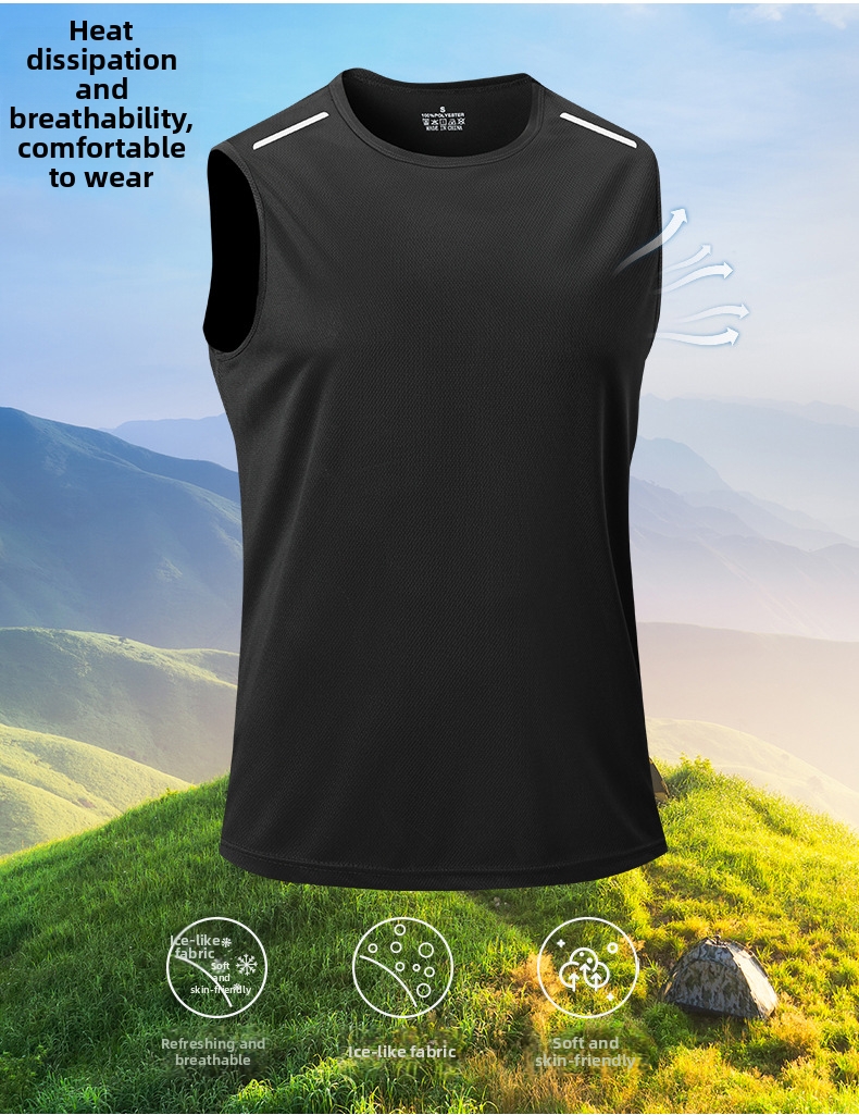 Herren Sport Weste Locker Sitzend Schnelltrocknend Atmungsaktiv_voghion.com
