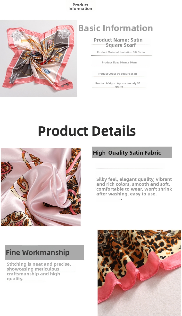 Foulard in seta stampata da donna elegante sciarpa quadrata_voghion.com
