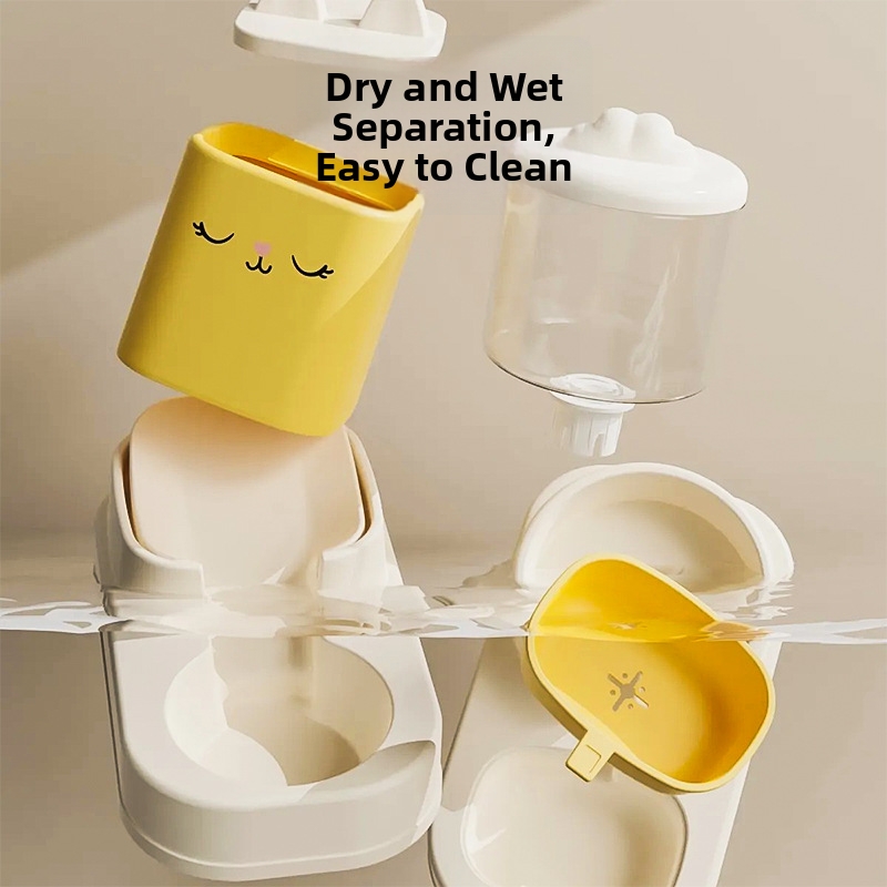 Distributore automatico di cibo per animali domestici 2 in 1 per gatti e cani, ciotola per cani e dispenser d'acqua. Accessori per animali domestici._voghion.com