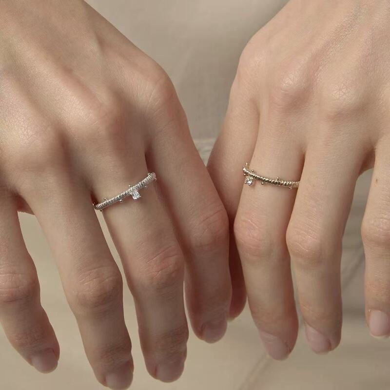 Three Horizontal Jewelry Brands' Same Style Sun "Cocoon Series" Wire Wrapped Bead Rings Women's Jewelry Relaxing Style Rings Wholesale