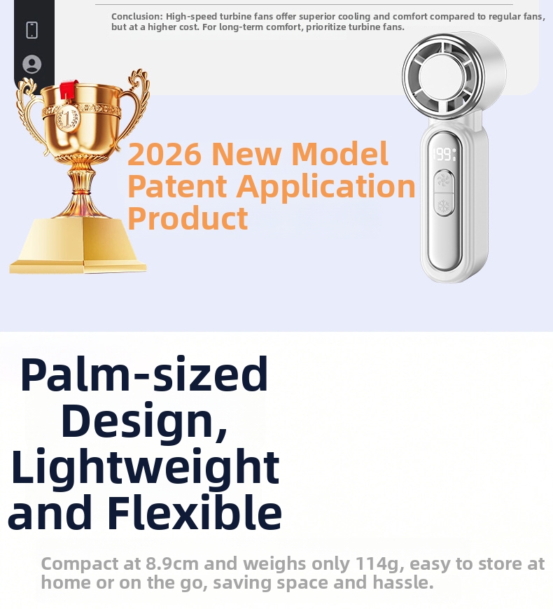 Handheld Mini Cooling Fan Portable Rechargeable High Speed Turbine_voghion.com