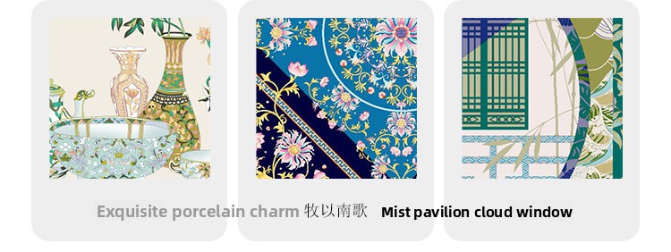 Silk Scarf Print Square Scarf Traditional Pattern Spray Painting Cultural Cultural And Creative Scarf National Style Printing_voghion.com