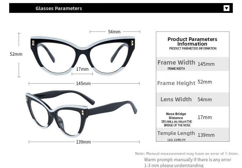 Cat Eye Brille Mit Nieten Für Damen Und Herren Modisches Design_voghion.com