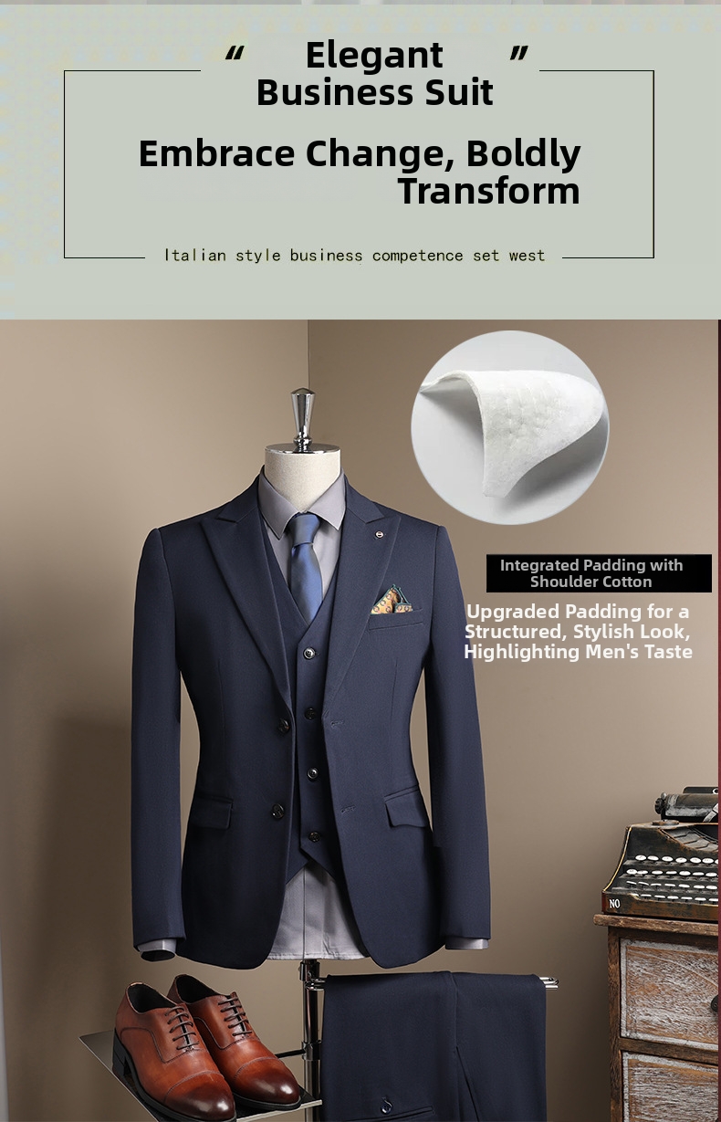 Formal Men's Suit Two-button Slim Fit Business Blazer Jacket_voghion.com