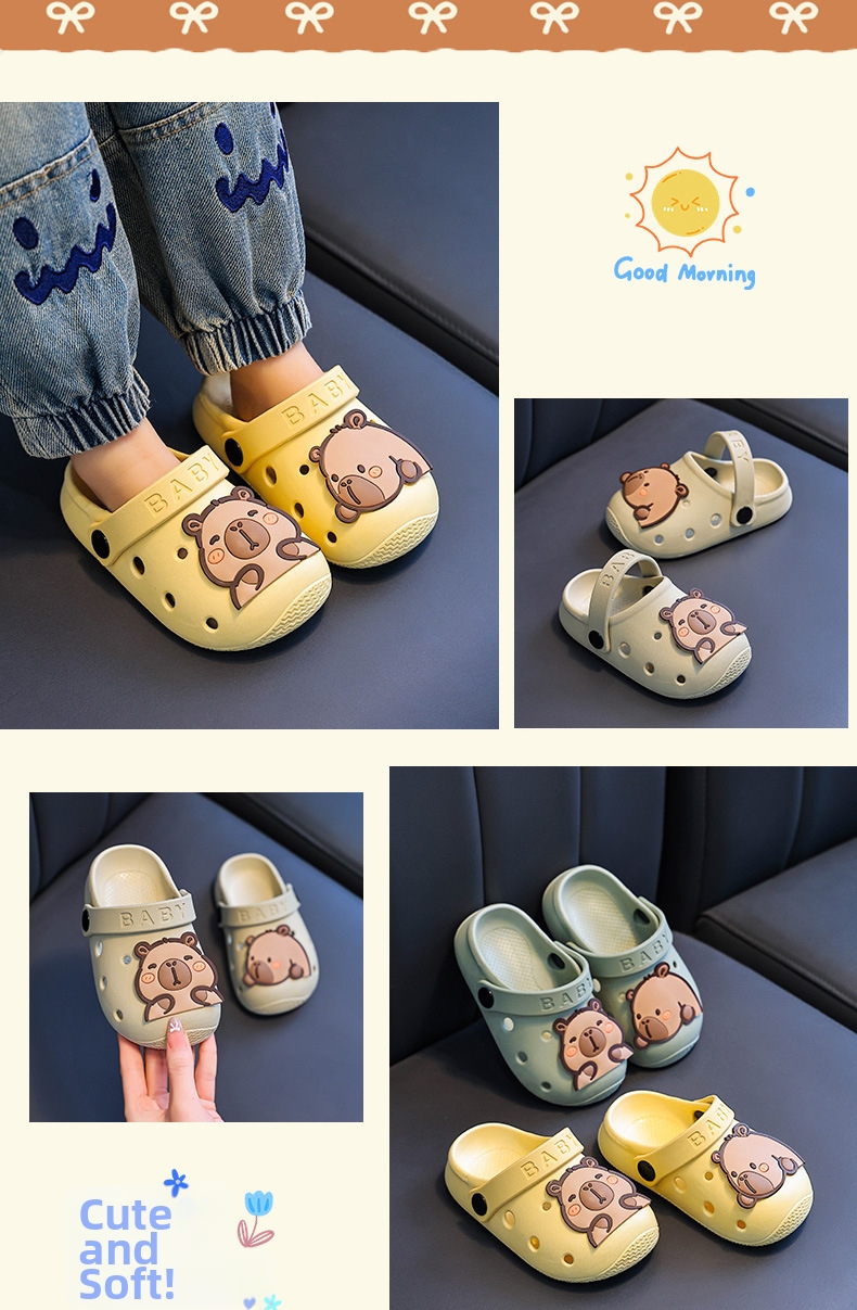 Childrens Reversible Clogs Non-slip Soft Soled Sandals Kids_voghion.com