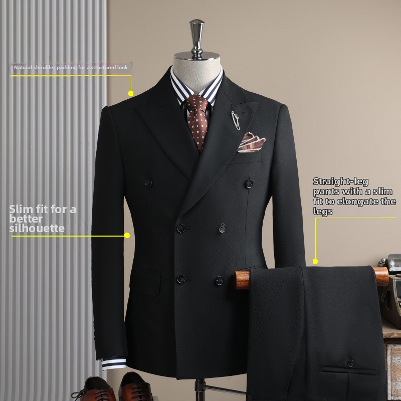 Men's Clothing Double Breasted Style Wedding Groom Best Man Suit Sophisticated Design New_voghion.com