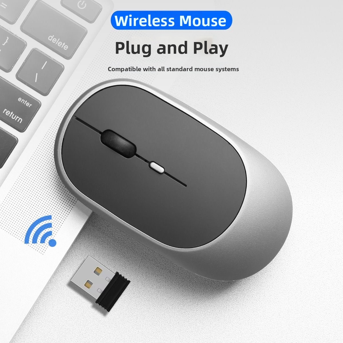 Leise kabellose Bluetooth-Dual-Mode-Maus, wiederaufladbar, Großhandel, auf Lager, verschiedene Farben, einfache Büromaus_voghion.com