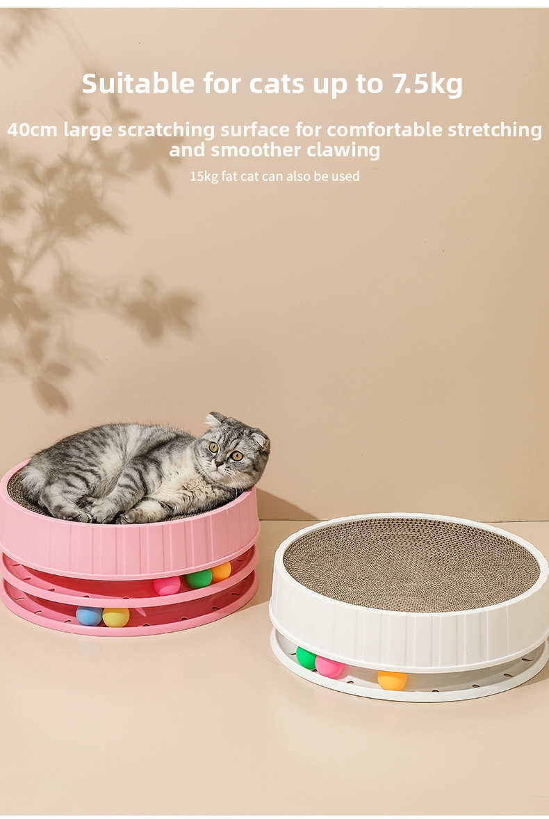 Rundes Katzenkratzmöbel Mit Spielschiene Für Katzen Und Kater_voghion.com