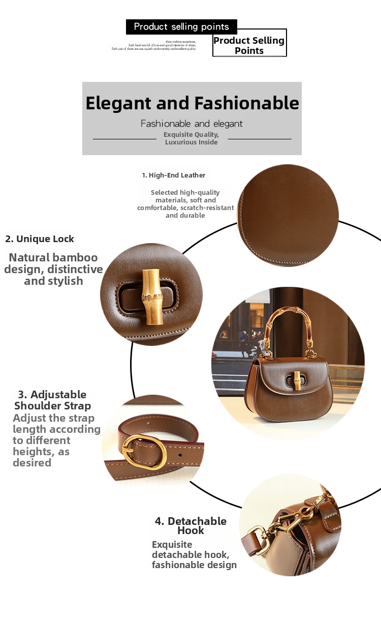 Elegant sadelväska för dam med bambuhandtag och axelrem_voghion.com