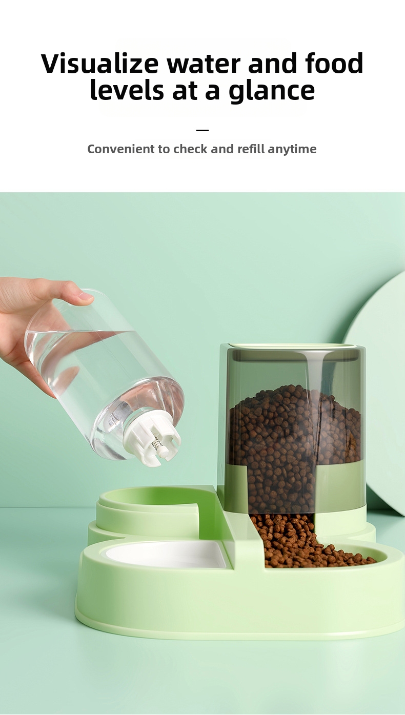 Automatic Pet Feeder And Waterer Combo For Dogs And Cats_voghion.com