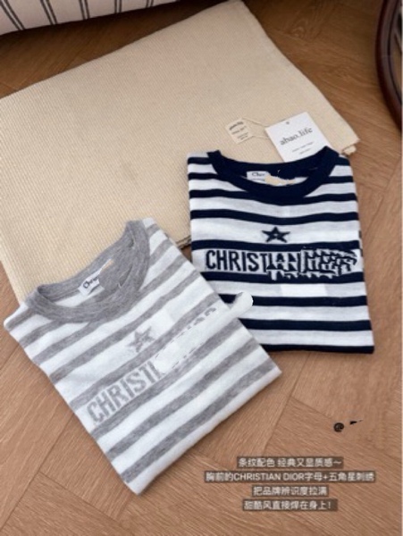 High version of D's correct letter lucky star striped long sleeves