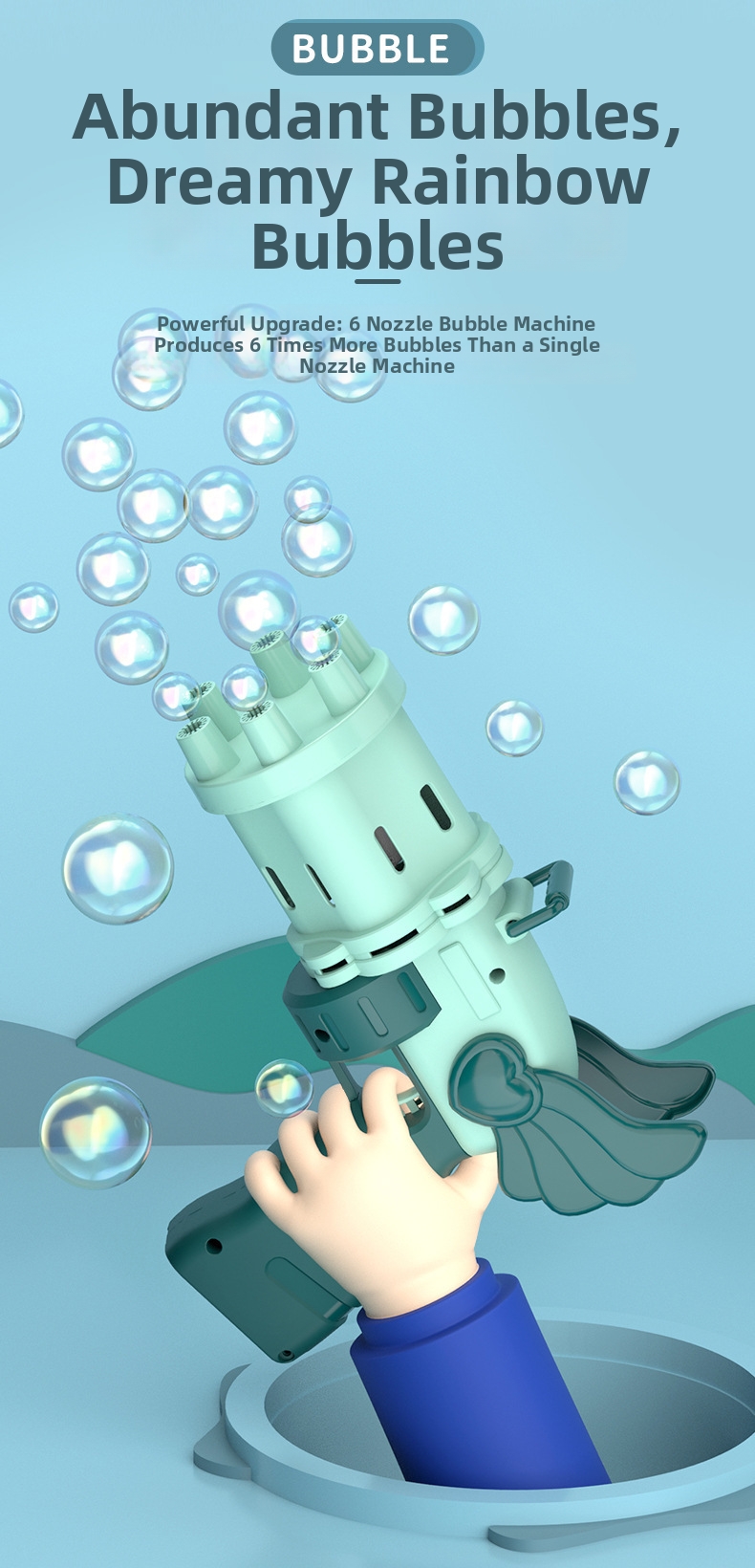 Macchina per bolle di sapone ali di cuore a prova di perdite_voghion.com