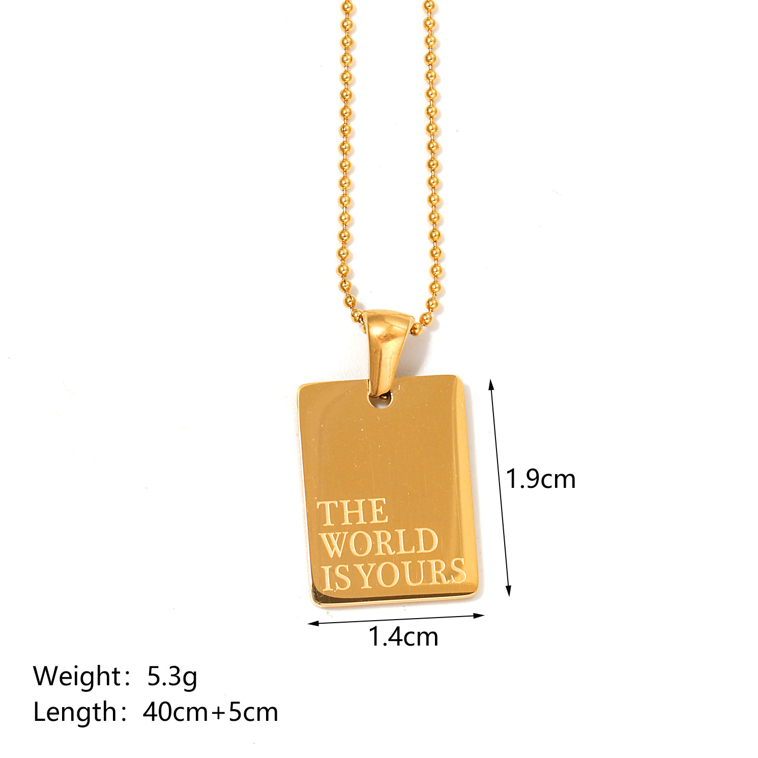 pendant stainless steel with letters