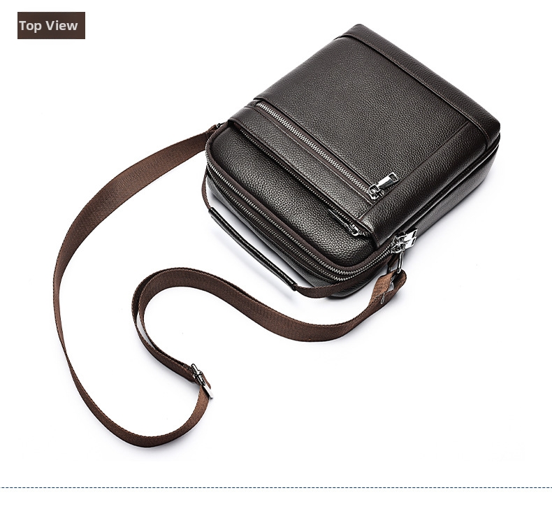 Men's Leather Crossbody Bag Large Capacity Vertical Shoulder Bag_voghion.com