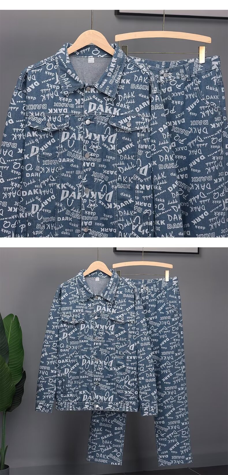 Men's Casual Denim Jacket Spring Autumn Trendy Wear Matching Set Handsome Suits_voghion.com