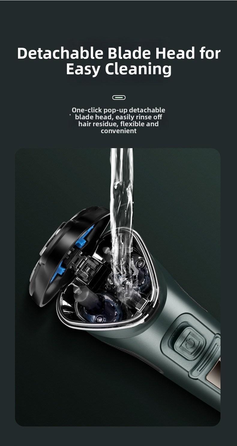 Electric Shaver For Men With Digital Display And Three Blades_voghion.com
