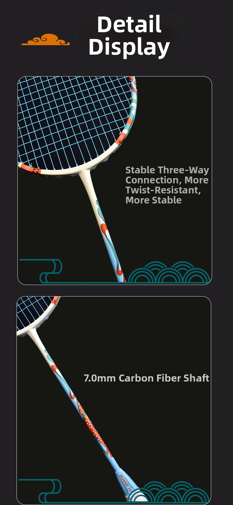 Badminton Racket Carbon Fiber Durable Professional Training Racket_voghion.com