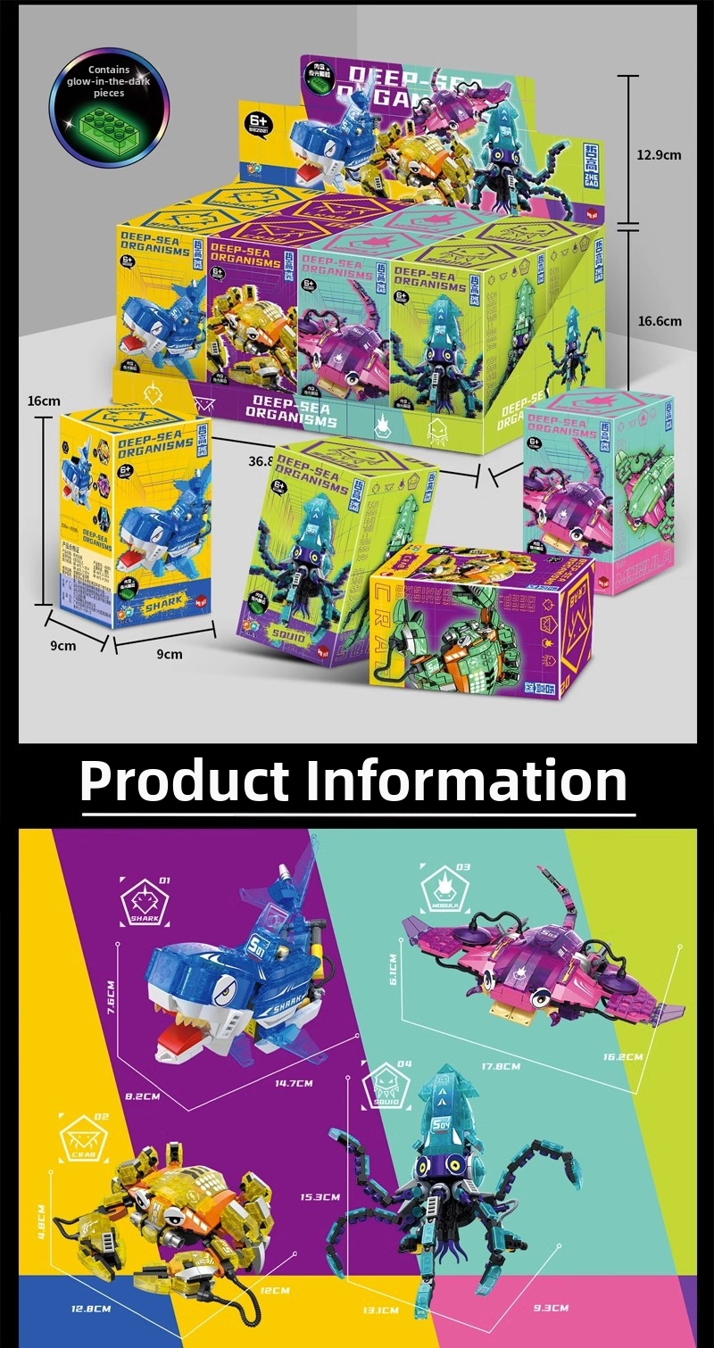 Glow In The Dark Dinosaur Building Blocks Educational Toy Set_voghion.com
