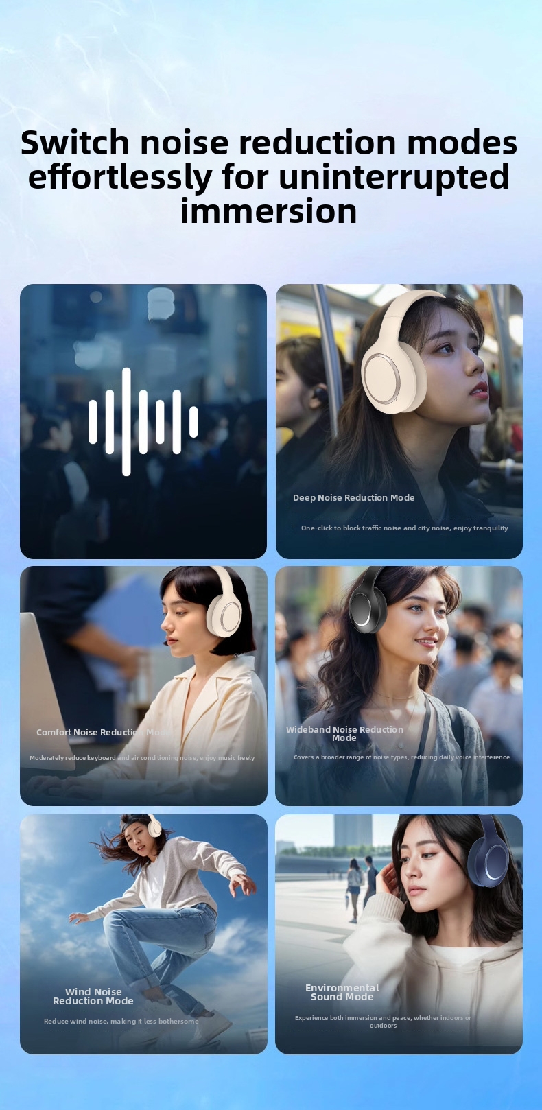 Écouteurs intra-auriculaires Bluetooth True ANC P6066 avec réduction de bruit active et longue autonomie pour la musique et les jeux._voghion.com