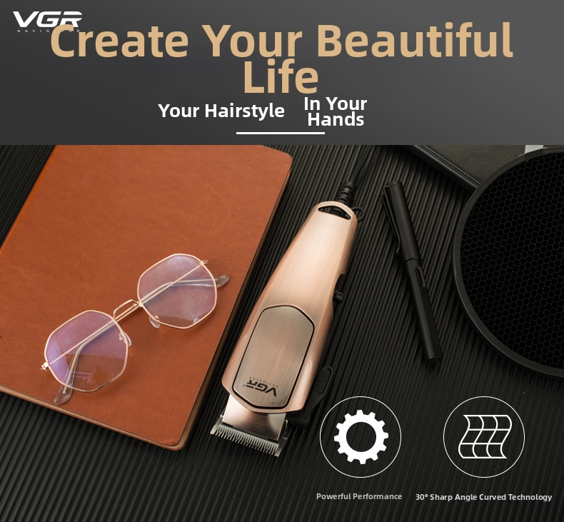 Professional Electric Hair Clipper For Slicked Back Gradient Styles_voghion.com