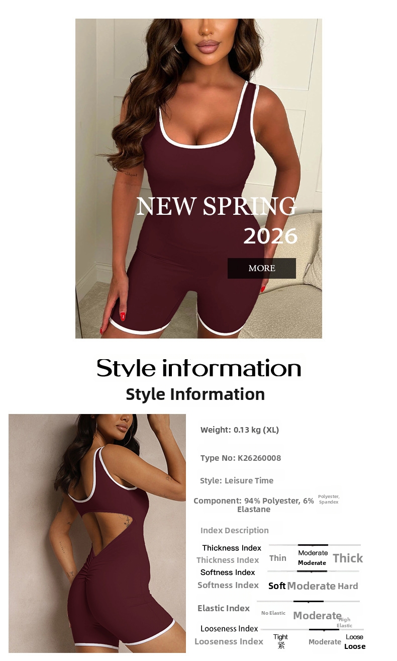 Y2K Style Seamless Yoga Jumpsuit For Women - High Waist Athletic Shorts Bodysuit With Built-in Bra - Stretchy Workout Romper For Gym & Dance​_ecoleips.com
