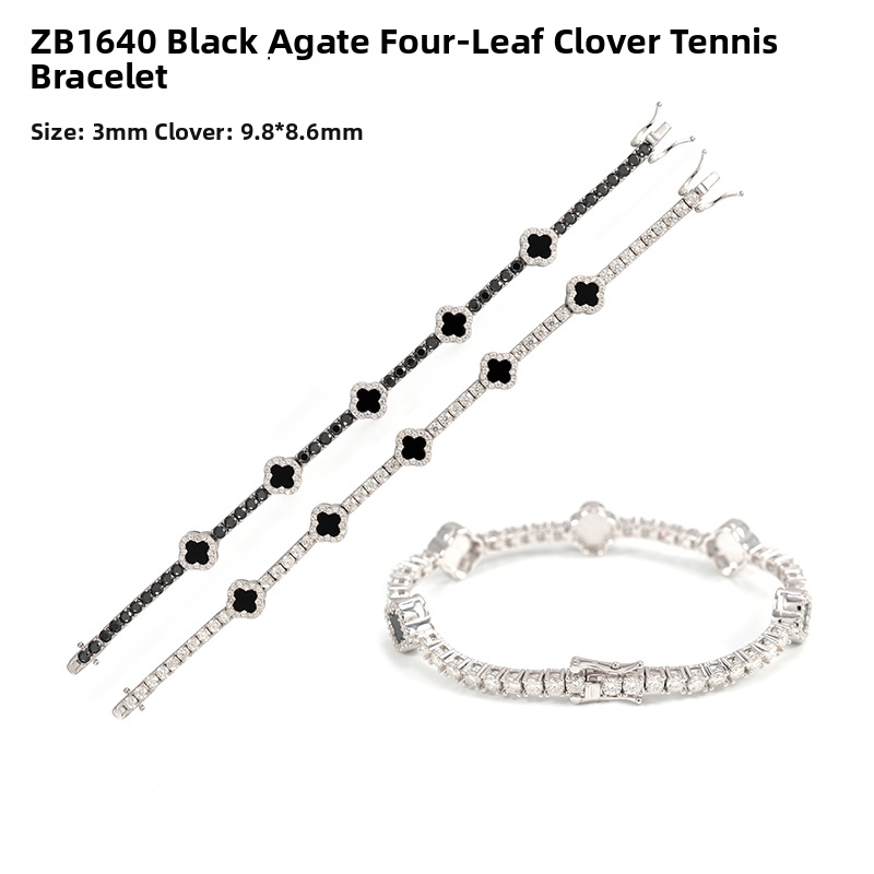 Bracelet trèfle à quatre feuilles argent massif plaqué or_voghion.com