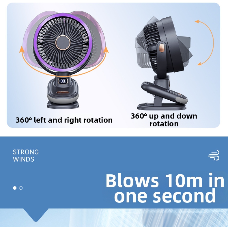 Ventilatore a clip con luce notturna usb ricaricabile silenzioso_voghion.com