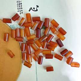 老玛瑙长管配件手工编织DIY文玩手链项链隔珠半成品时尚配饰
