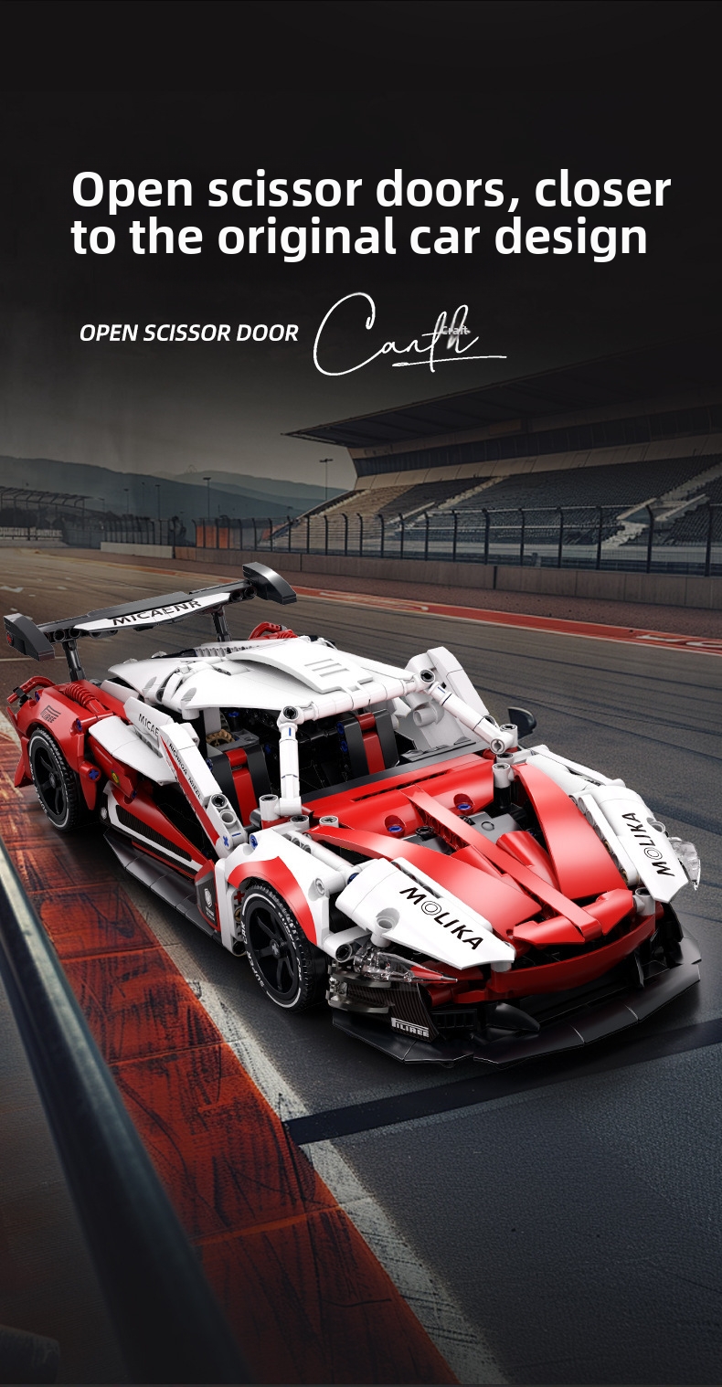 Remote Control Racing Car Building Blocks Plastic Model Kit_voghion.com