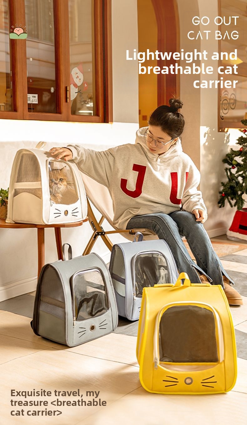 Anti-scratch Pet Backpack Cat Carrier For Travel And Comfort_voghion.com