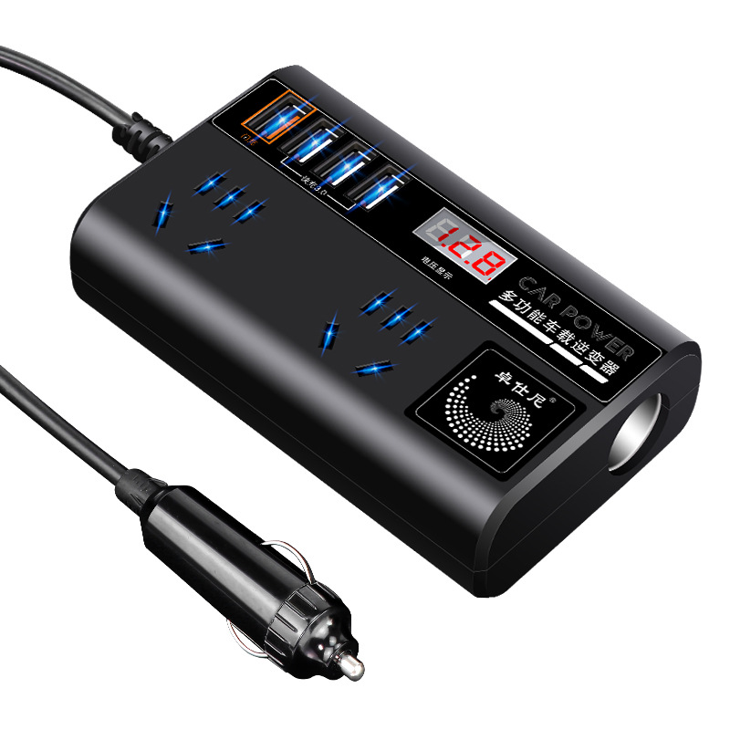 Inversor universal para carro, conversor de alta potência de 12V/24V para 220V, carregador inteligente para celular._voghion.com