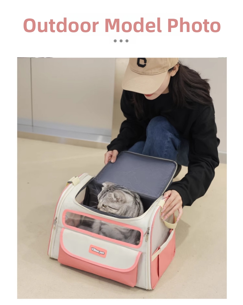 Stylish Pet Carrier Bag Large Capacity Shoulder Accessory For Cats_voghion.com