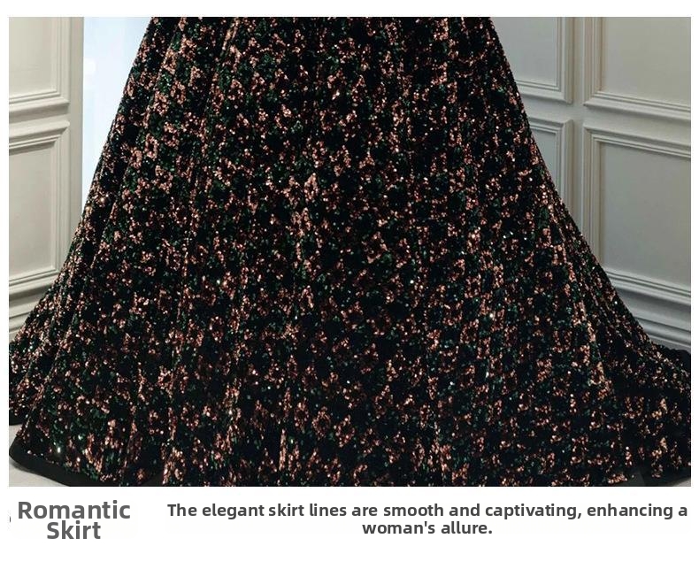 Elegant Strapless Sequined Evening Dress New Style For Women Perfect For Annual Meetings Emcees Students Art Exams Banquets_ecoleips.com