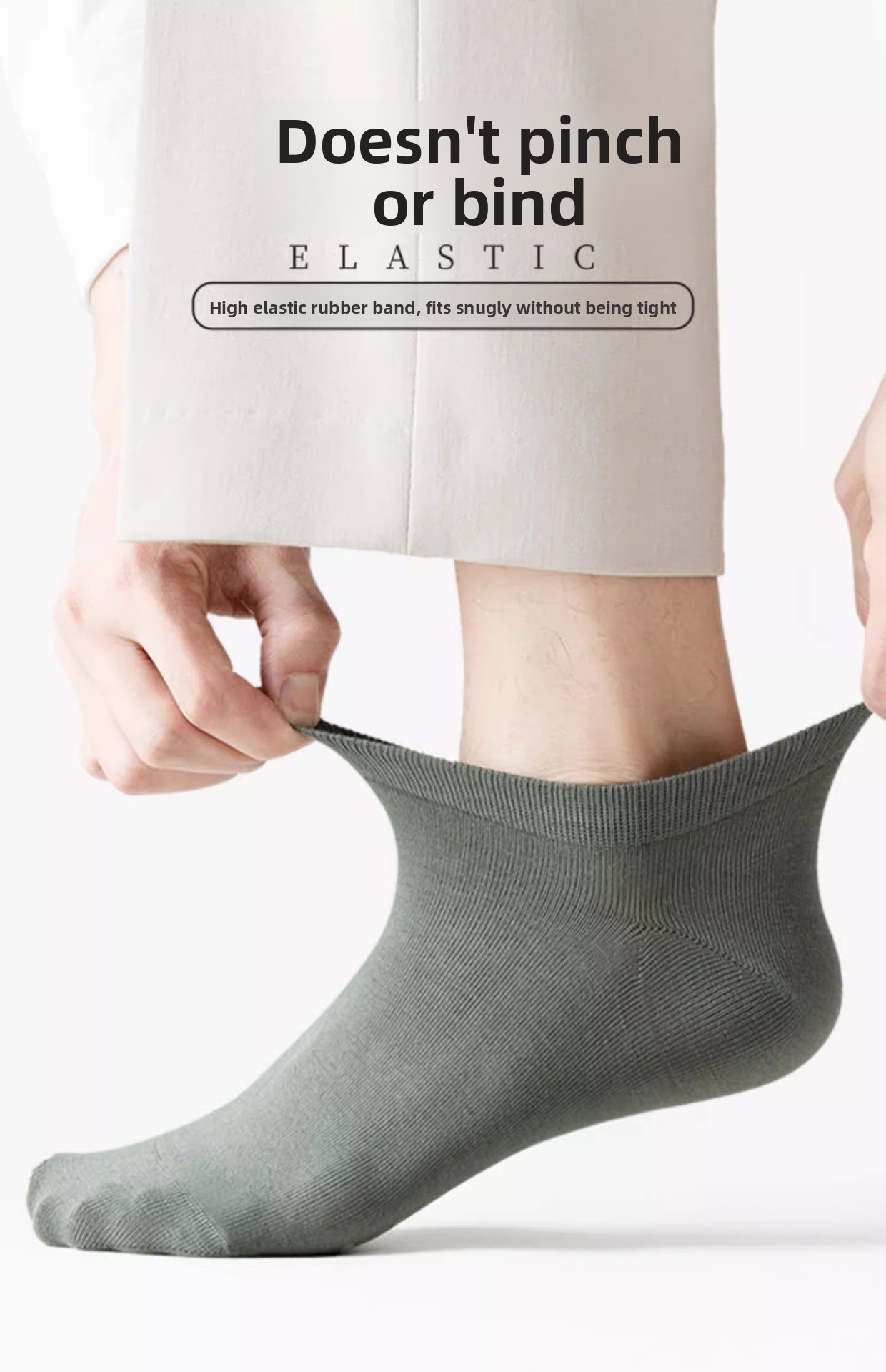 Men Pure Cotton Low Cut Socks Breathable Solid Colour Everyday_voghion.com
