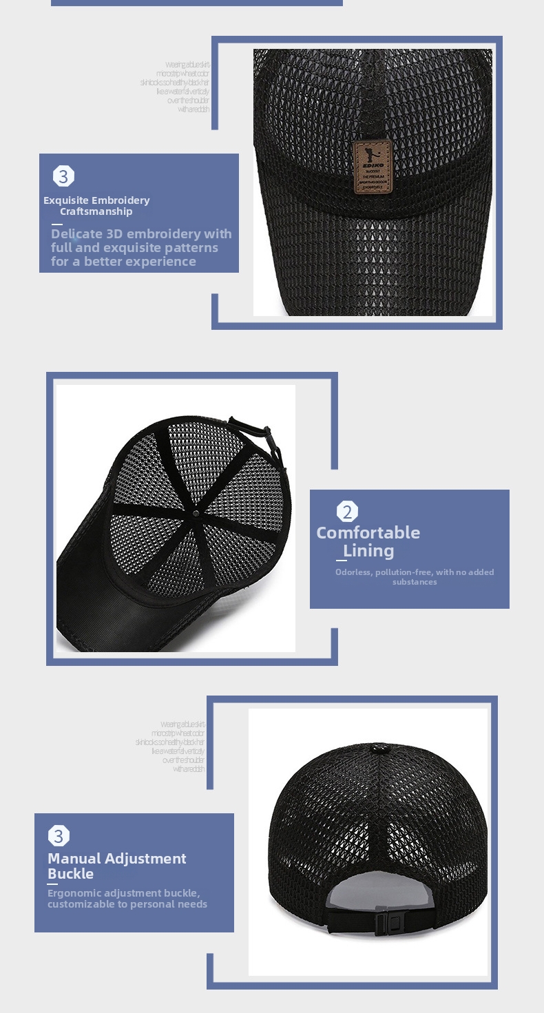 Mesh Baseball Cap Für Herren Atmungsaktive Sommer Kappe_voghion.com