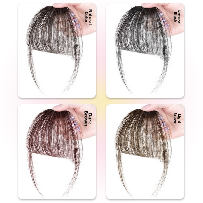 Air Bangs Wig For Women Real Hair Straight French Style Frontal Hair Extensions Synthetic Hair Reduction Magic Weapon For Age_voghion.com