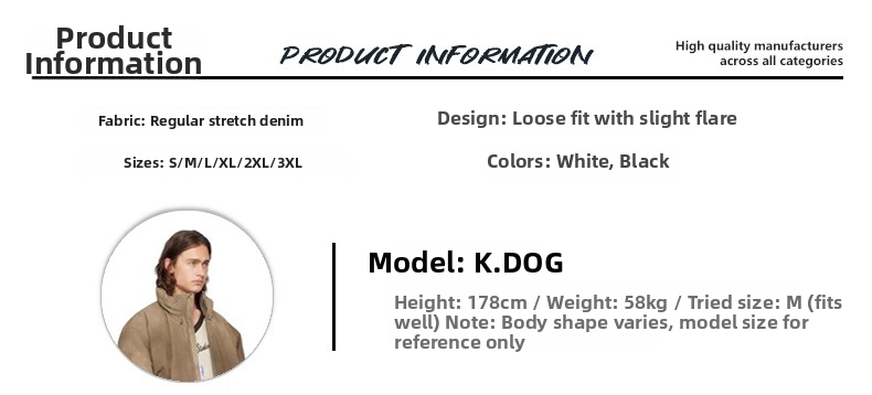 Men's Slim Fit Stretch Jeans Bootcut Denim Pants Vintage Wash Retro Flared S-3XL_mkmklike.com