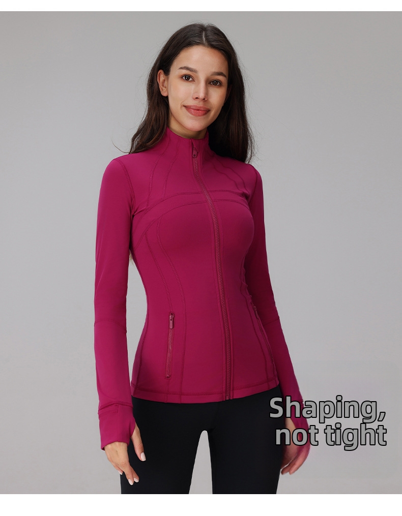 Women's Clothing Fitted Yoga Jacket For Women Long Sleeved Top Spring Autumn Running Sports Pilates Training Fitness_ecoleips.com