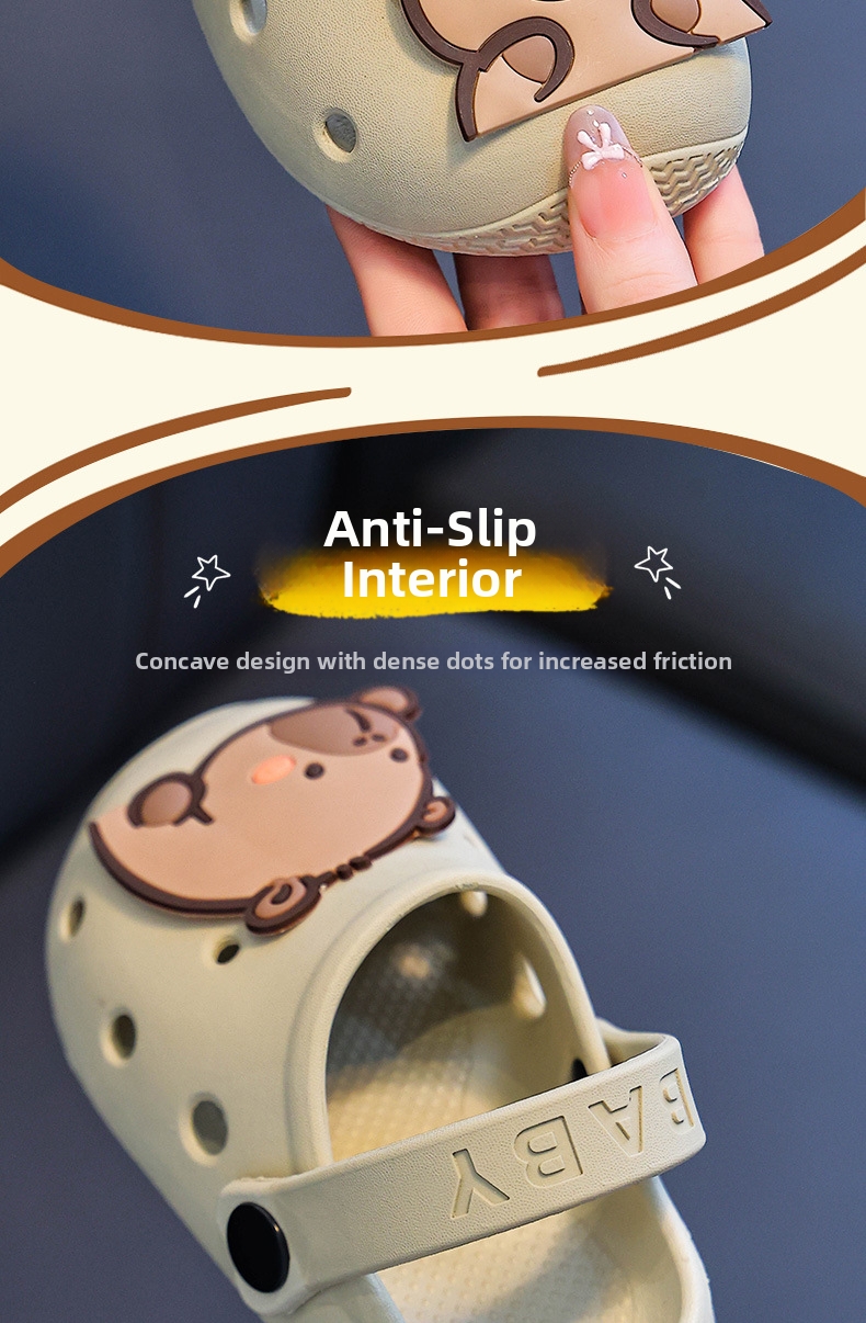 Childrens Reversible Clogs Non-slip Soft Soled Sandals Kids_voghion.com