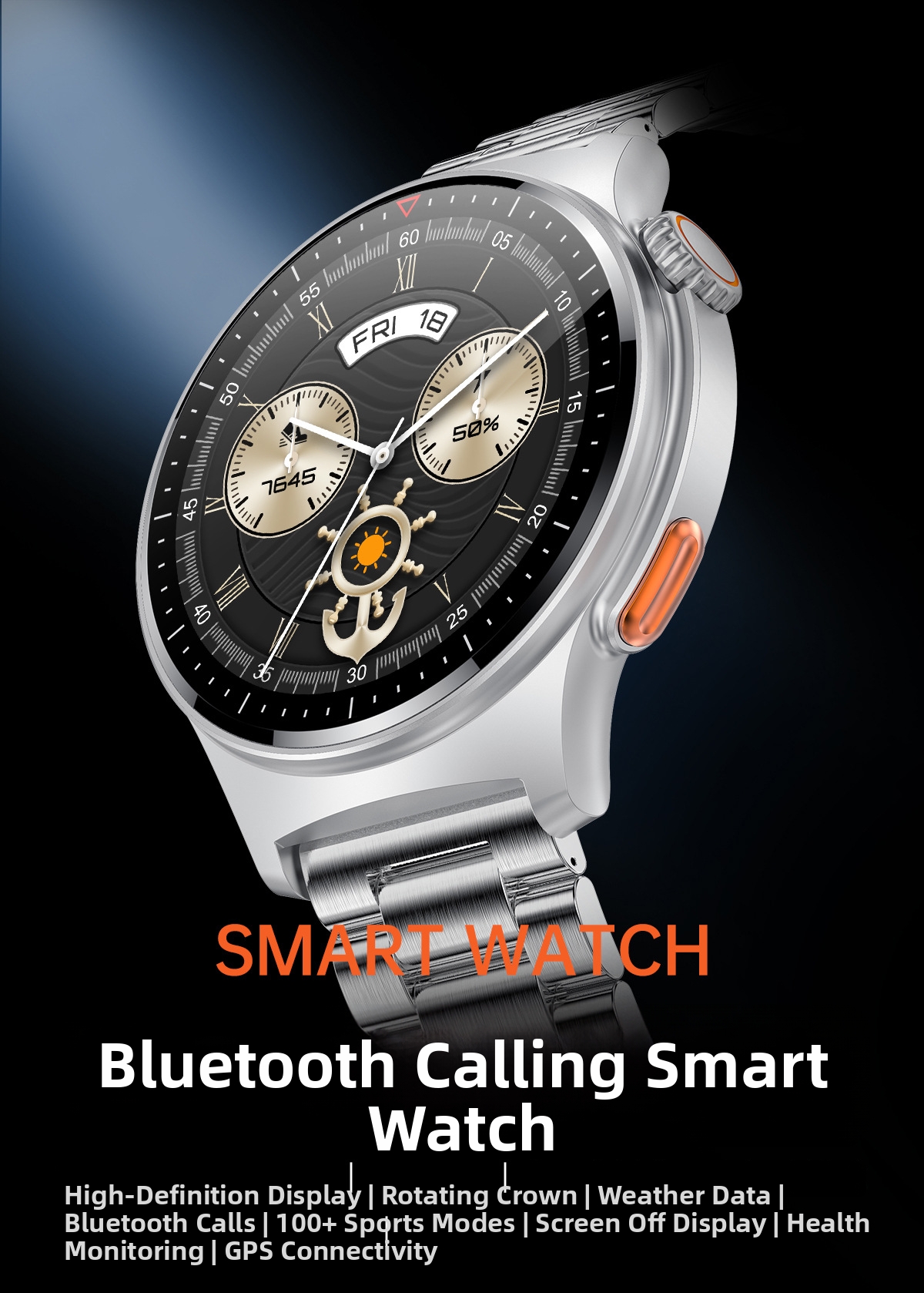 QW49 Wasserdichte Smartwatch mit 1,39"-Display, EKG, PPG, Bluetooth-Anruffunktion und Encoder-Funktion_voghion.com