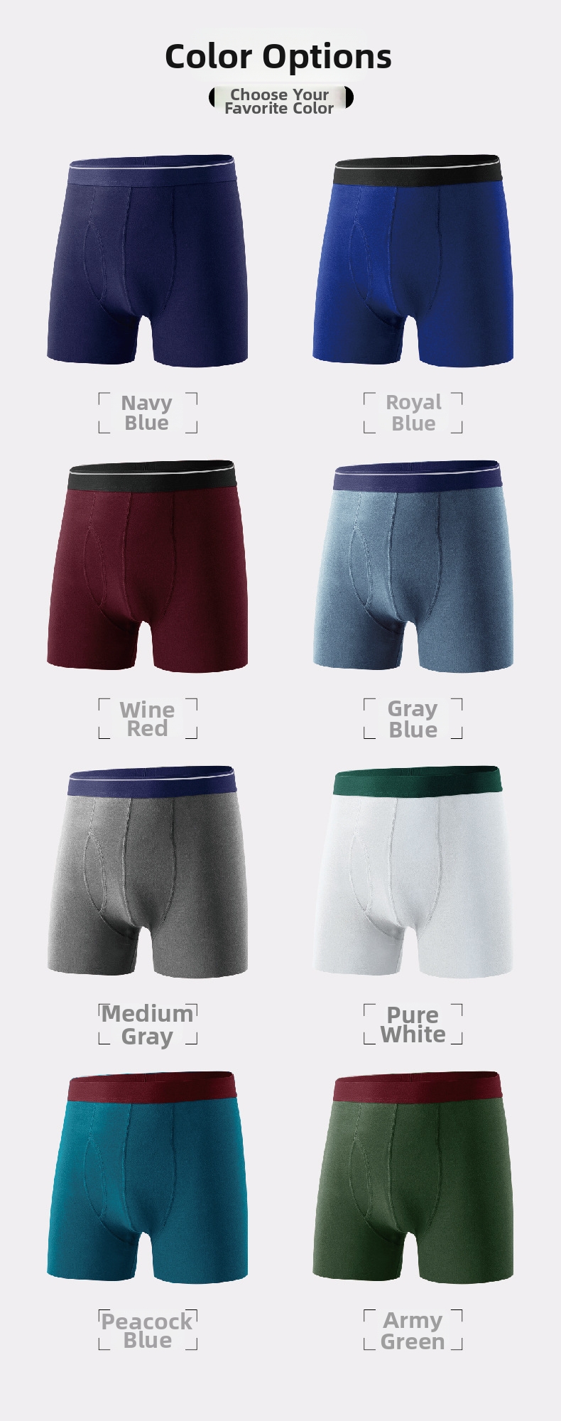 Boxer briefs hombre de algodón antibacteriano y transpirable_voghion.com