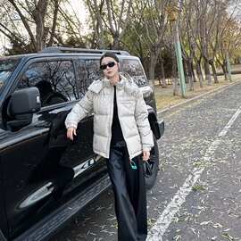 高版本P家25秋冬新款90鸭绒休闲百搭可拆卸帽子保暖面包羽绒服