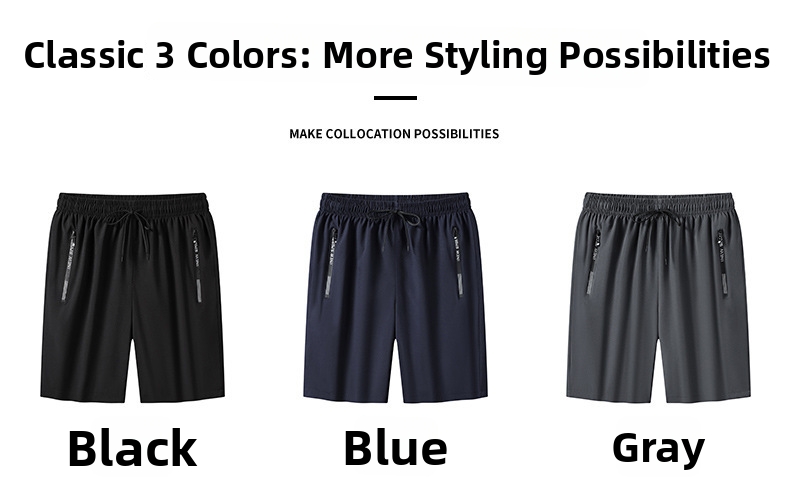 Men's Quick Drying Ice Silk Sports Shorts Loose Fit For Running_voghion.com